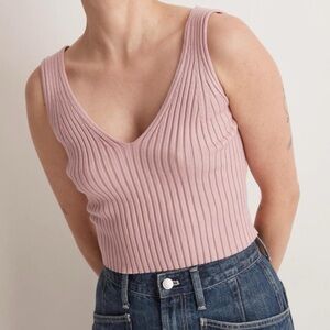 Soft coquette pink knitted tank top